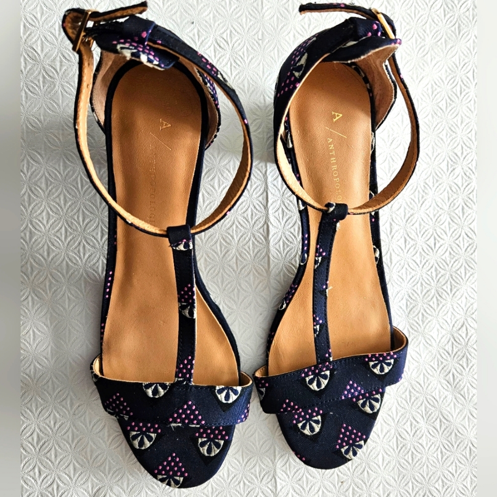 Anthropologie heeled sandals.